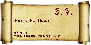Beniczky Huba névjegykártya
